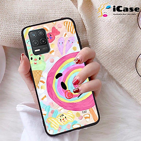 Ốp lưng iCase dành cho Realme 8 5G chất liệu viền dẻo lưng cứng nhám TPU có hai lỗ xỏ dây đeo in nổi 4D hình bộ sưu tập Color Fun 12