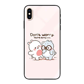 Ốp lưng kính cường lực cho iPhone X /Xs Nền Don't worry - Hàng Chính Hãng