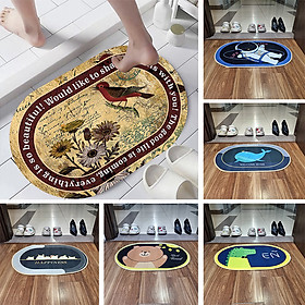 Mua Thảm Chùi Chân Chống Trượt. Thảm Lau Chân Siêu Thấm. Hình Ovan (KT 40 x 60cm). Nhiều mẫu. Nhiều màu sắc lựa chọn