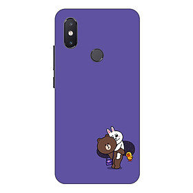 Ốp lưng điện thoại Xiaomi Mi 8 SE hình Gấu và Thỏ - Hàng chính hãng