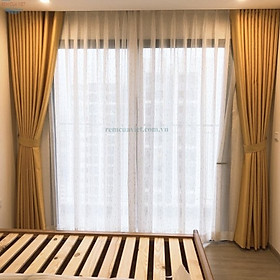 Mua Rèm Vải Cao Cấp Cản Nắng 95% - Tặng Kèm Dây Vén Rèm ( Màu Vàng Đồng) - SIZE VỪA