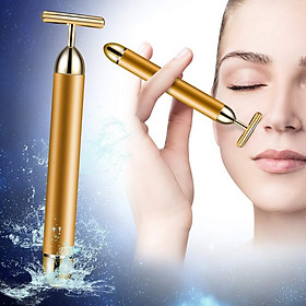 Máy Massage Mặt Hợp Kim Gold 24k rung cầm tay đa vị trí toàn thân