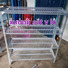 Mua Kệ sắt v Lỗ ( lưới sắt ô vuông) Rộng 40cm x Dài 1M ( cao 60-80-1m-1 2M-1 5M) nhiều tầng