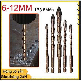  Mũi khoan đa năng khoan gốm sứ tường, 1 Bộ 5 món 6/6/8/10/12mm