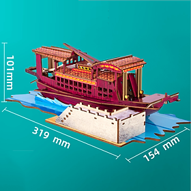 Đồ chơi lắp ghép gỗ 3D Mô hình Red Boat XI-G003 Laser