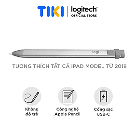 Mua Bút cảm ứng Logitech Crayon dành cho iPad - Công nghệ kỹ thuật số như Apple Pencil  không độ trễ  sạc nhanh USB C - Hàng chính hãng