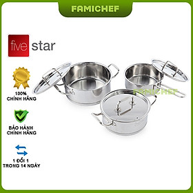 Mua Bộ nồi quánh inox 3 đáy FiveStar FS-B3021