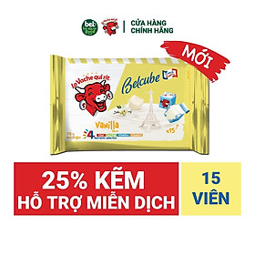 [Chỉ giao HCM] Phô Mai Vuông Belcube Vị Vani (15 Viên) - Hỗ Trợ Hệ Miễn Dịch