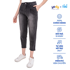 Quần jean nữ ống Baggy YODY phối cạp cao phong cách tôn dáng - QJN3076