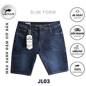 Quần Short Jean nam Leman xanh trơn JL03 - Slim Form