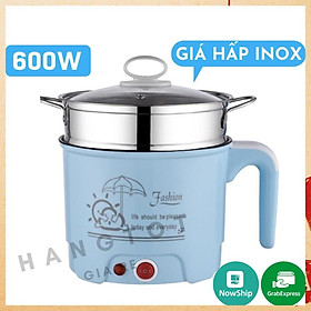 Ca Nấu Mì, Nồi Lẩu Mini Đa Năng Có Tay Cầm 1,8L - Tặng Kèm Giá Hấp Inox 