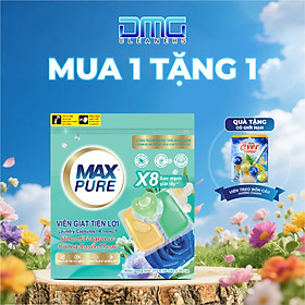 MUA 1 TẶNG 1: Túi viên giặt Maxpure Hương Huyền Thoại 30v TẶNG 1 Vỉ Treo WC Hương Chanh
