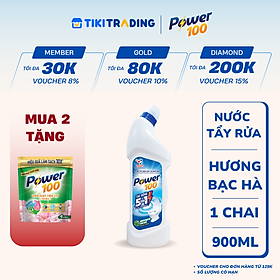 Chai Nước Tẩy Bồn Cầu Và Nhà Tắm POWER100 Hương Bạc Hà 900ml