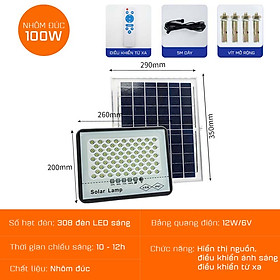 Mua Đèn Led tổ ong năng lượng mặt trời chống lóa treo sân vườn  có cảm biến ánh sáng  chống nước IP66 kèm điều khiển từ xa