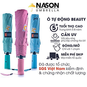 Ô tự động thông minh Nason Beauty Umbrella 8K chống tia UV, siêu chống thấm nước, khóa an toàn, màu tươi sáng hot trend