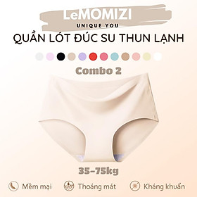 COMBO 2 Quần Lót Nữ Đúc Su cao cấp thun lạnh không đường may kháng khuẩn LeMOMIZI Size M-XXL