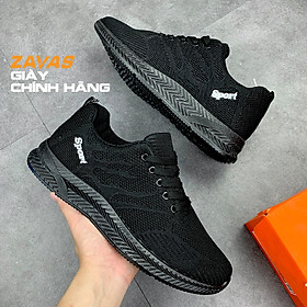 Giày Thể Thao Nam Màu Đen, Sneaker Nam Màu Đen, Đế Êm, Nhẹ Thoáng Khí S355