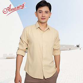 Áo sơ mi nam kiểu Hàn Quốc, form slim fit tôn dáng đẹp, đa dạng sắc màu, thương hiệu Amazing - M