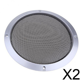 2x8inch Speaker Grills Cover Case with Screws Silver
