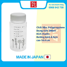 Bình đựng nước cho bé có nắp đậy chống sặc 380ml dùng cho đi học đi chơi (nhựa trong)