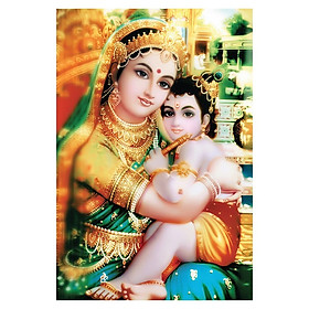 Tranh Phật cán gỗ MDF cao cấp treo tường trang trí nhà cửa mẫu Radha Krishna, Tranh Phật Giáo Thích Ca Mâu Ni Phật 2932