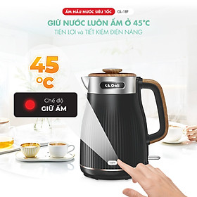 Ấm siêu tốc Gali GL-18F - 1.8 Lít, thiết kế 2 lớp cách nhiệt, Inox 304 chất lượng cao, có chức năng giữ ấm. Hàng chính hãng bảo hành 24 tháng