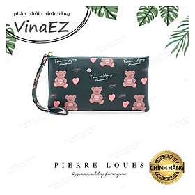 bóp ví mini nữ cầm tay hàng hiệu Forever Young họa tiết gấu đựng thẻ, điện thoại iphone - PL32915