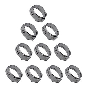 10 Pcs Stainless Steel Single Ear Hose Clamp O  .3-23.5mm