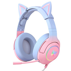 Mua Hàng Chính Hãng - Combo Onikuma Gaming 2 (Tai Nghe K9 Pink Blue + Giá Đỡ ST-2 White)
