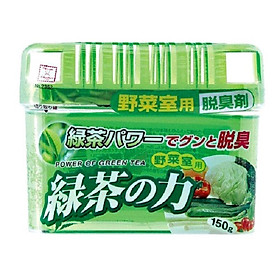 Hộp khử mùi ngăn rau củ tủ lạnh làm từ lá trà xanh 150g nội địa nhật bản