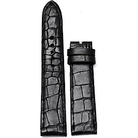 Dây Đồng Hồ Da Cá Sấu Huy Hoàng HT8201 - Đen