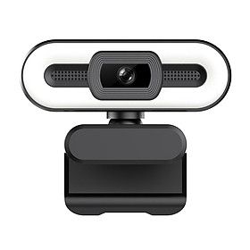Webcam USB với đèn chiếu sáng ho Hội nghị truyền hình trực tuyến cuộc gọi video trực tuyến-Màu đen-Size