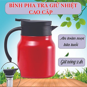 Ấm pha trà giữ nhiệt - Bình pha trà dung tích 1000ML có lõi lọc cao cấp có quai cầm rất thích hợp để đựng nước, hãm trà, màu ngẫu nhiên