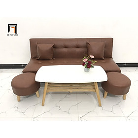Mua Bộ ghế sofa giường màu nâu cafe simili giả da nhiều kích cỡ