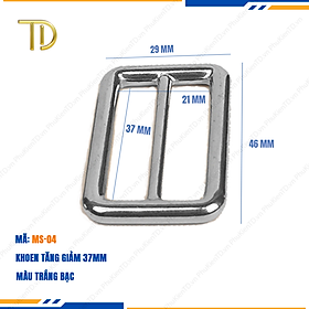 Khoen tăng giảm dây túi xách, Khoen chỉnh dây đeo túi, Tăng đơn túi xách 37mm mạ điện độ bền 5-8 năm