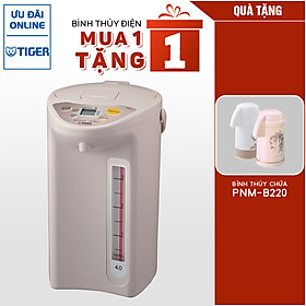 Bình thủy điện tử Tiger PDR-S40W (4.0L) Tặng 1 Bình Thủy chứa Tiger PNM-B220 - Hàng Chính Hãng