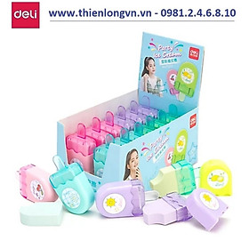 Hộp 12 cây tẩy màu hình que kem Deli 71122