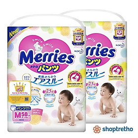 Bỉm quần MERRIES M58 cho bé từ 6-11kg 1 bịch