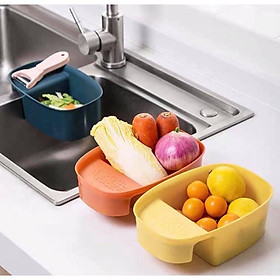 Rổ lọc rác đa năng treo bồn rửa bát 2 ngăn