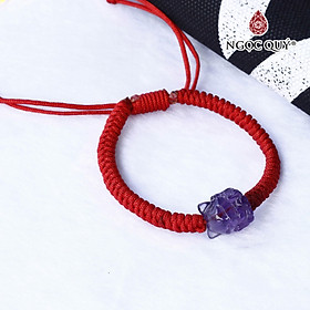 Vòng thắt dây đỏ hồ ly 9 đuôi đá thạch anh tím hợp mệnh hỏa, thổ - Ngọc Quý Gemstones