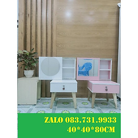 Mua Bàn trang điểm 40/chân gỗ/trượt/hồng