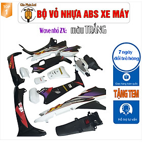 [TẶNG TEM] Bộ vỏ nhựa màu TRẮNG cho xe Wave Wave Zx đời 1997 đến  2006 -TKB-543(8029)