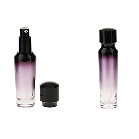 2pcs Empty Glass Treatment Pump Bottle Jar for Lotion Perfume Essential Oils