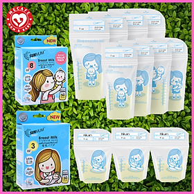 Túi trữ/đựng sữa sunmum (30 túi 100ml & 50 túi 250ml) + tặng 5 zipper 20x30cm