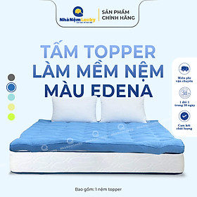 Mua Nệm Topper Edena Màu Xám - Topper MicroFiber - Tấm lót làm mềm  bảo vệ nệm - Dày 5cm - 6 Kích Thước
