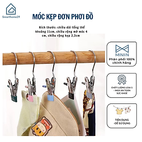 Móc Treo Đồ Có Kẹp Chống Trượt, Kẹp Đơn Phơi Quần Áo Đa Năng Bằng Thép Không Gỉ Bọc Nhựa PVC Chắc Chắn - Hàng Chính Hãng MINIIN