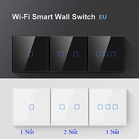 Công tắc wifi cảm ứng âm tường thông minh TX T2EU T3EU 1 2 3 Kênh hình vuông