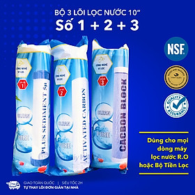 Mua Lõi Lọc Nước 10 inch Số 1-2-3 PP Plus Sediment OCB GAC UDF CTO Carbon Block RESIN CATION - Bộ Lõi Lọc Thô 123 10in - Hàng Chất Lượng - Dùng Cho Tất Cả Dòng Máy RO: Karofi  Sunhouse  Kangaroo  Daikiosan  Mutosi  Prowatech  AquaYak  Aqualife  Vithaco...