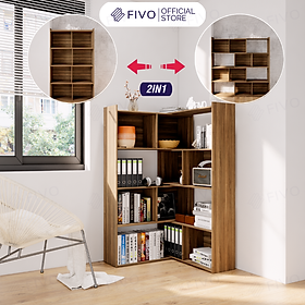 Mua Kệ Sách Gỗ Trang Trí Màu Nâu FIVO FB72  Thiết Kế Thông Minh  Có Thể Tách Thành Nhiều Ngăn  Tiện lợi Phù Hợp Nhiều Không Gian