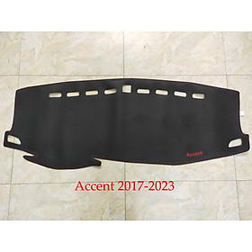 Thảm Taplo Hyundai Accent 2017-2023 loại da dày cao cấp 3 lớp chống trượt Da Carbon đen